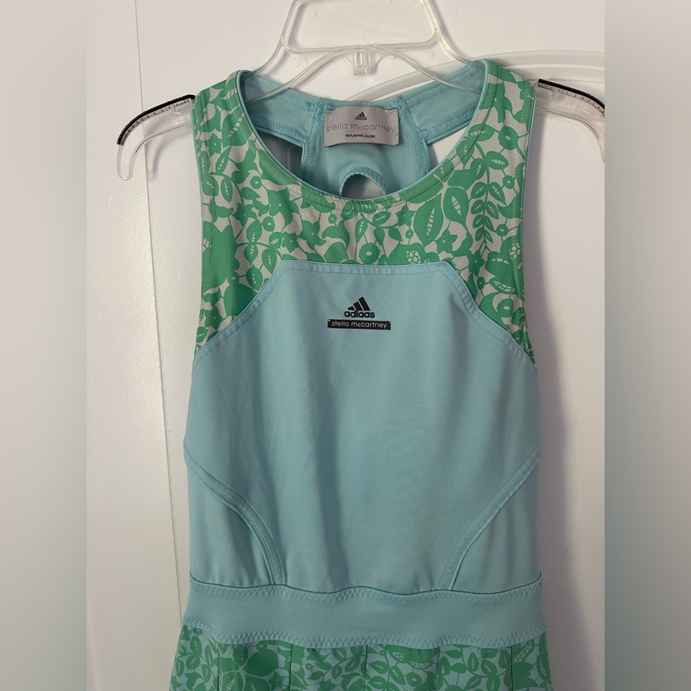 Adidas by Stella McCartney Mint Green Floral Tennis Dress - Picture 3 of 13